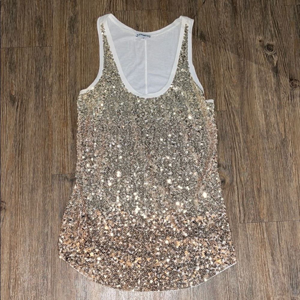 Express Gold Sequin Top